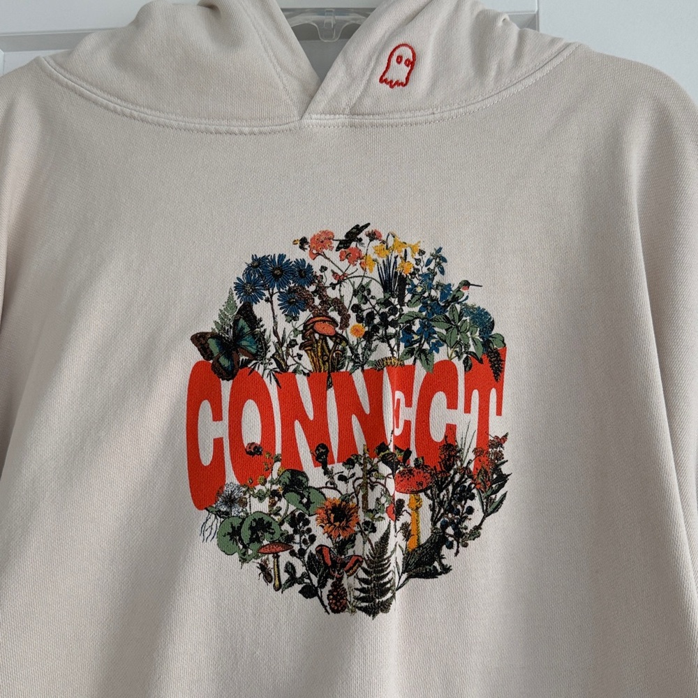 LONELY GHOST Graphic Hoodie in Light Cream. - Picture 2 of 4